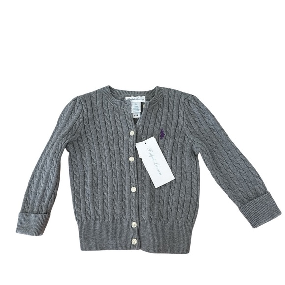 Ralph Lauren Baby Mini Cable Cotton Cardigan New with Tags - Picture 2 of 5